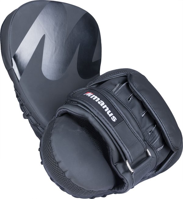 Focus mitts “Wave Black'n'Black” - black-black, curved