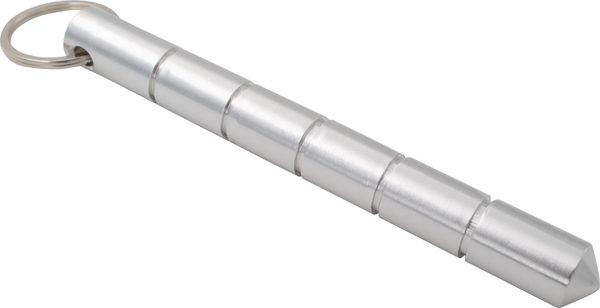 Kubotan with a sturdy steel tip