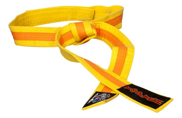 Karate belt “KAMPFKATZEN” two-tone